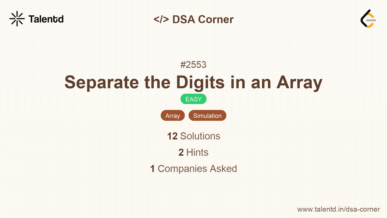 Problem visualization for Separate the Digits in an Array