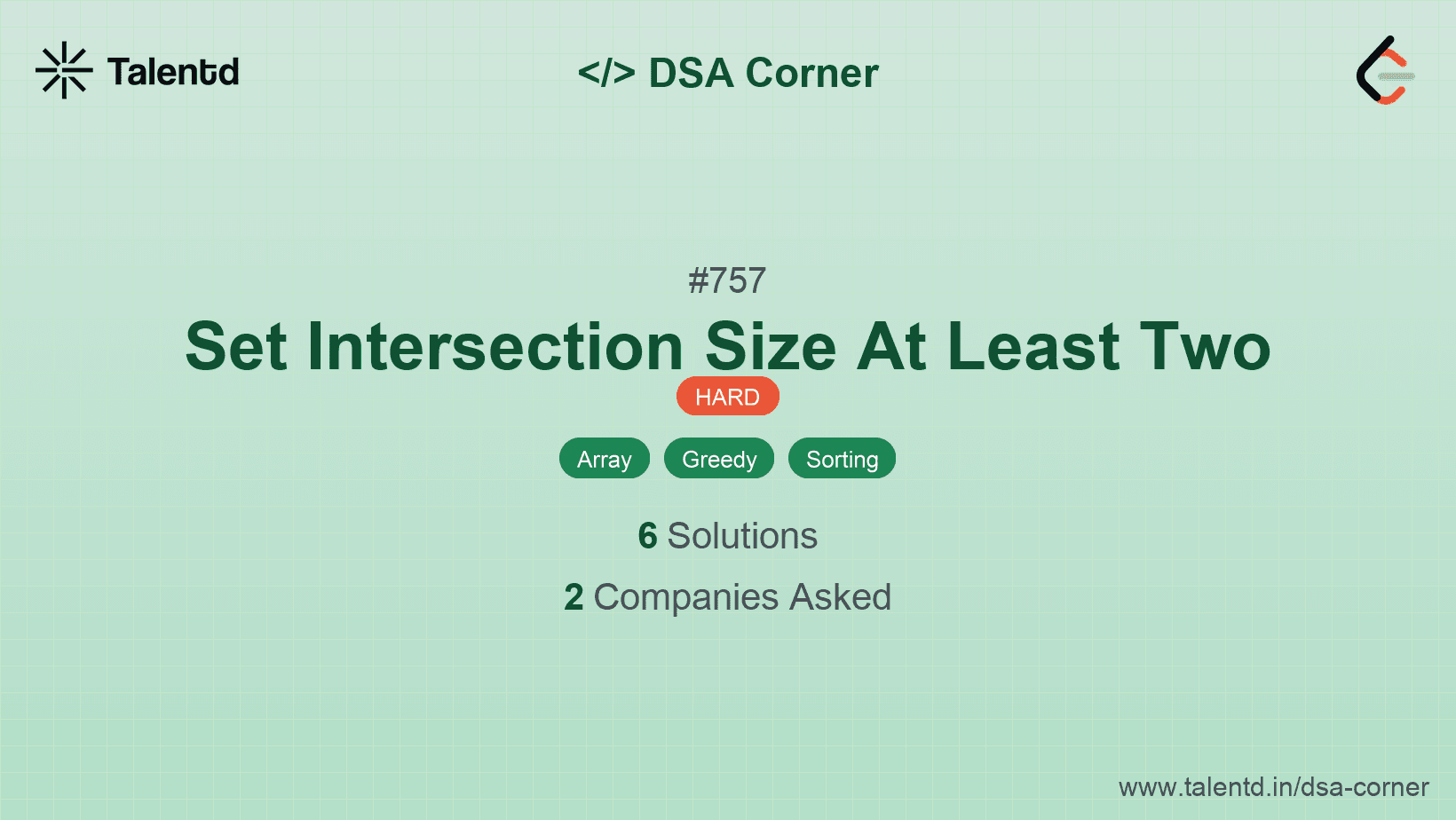 Problem visualization for Set Intersection Size At Least Two