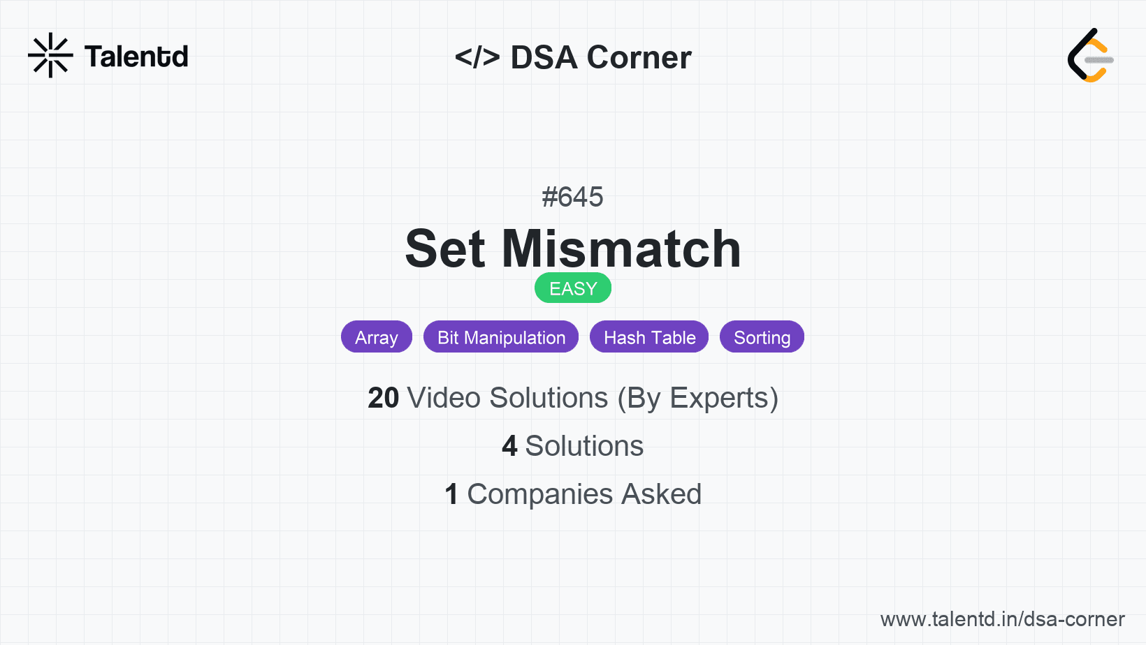 Problem visualization for Set Mismatch