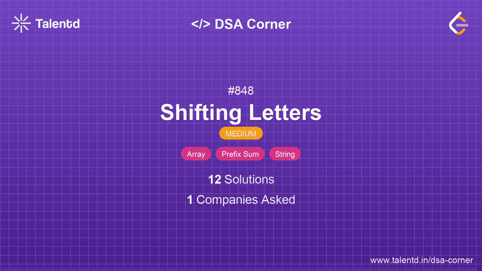 Problem visualization for Shifting Letters