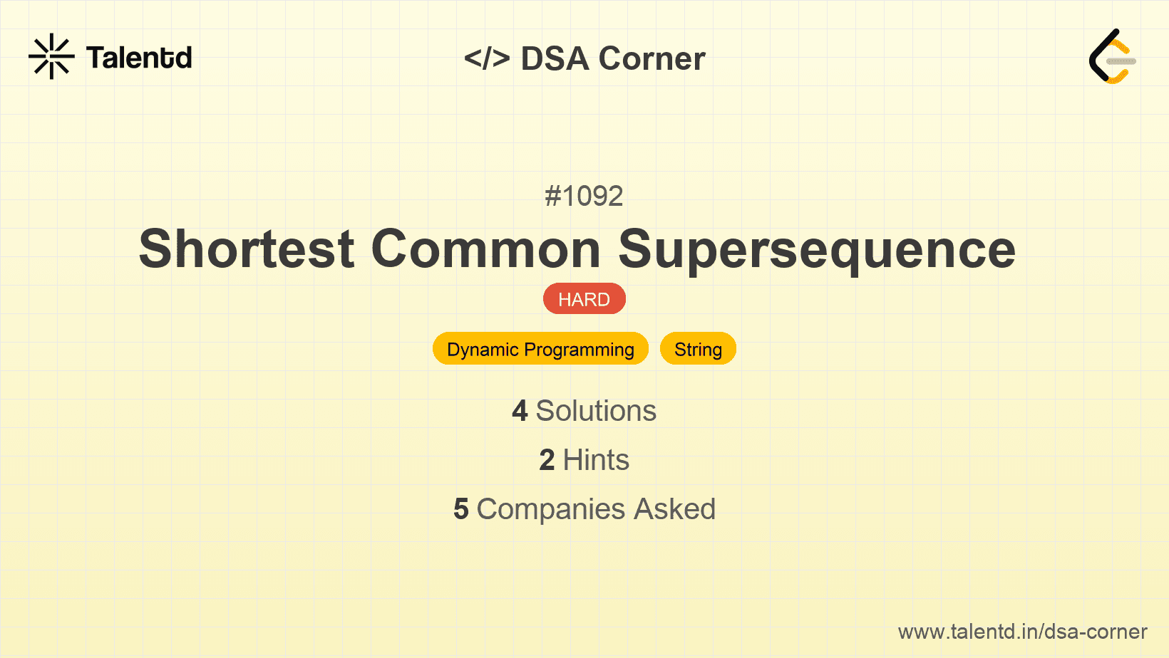 Problem visualization for Shortest Common Supersequence 