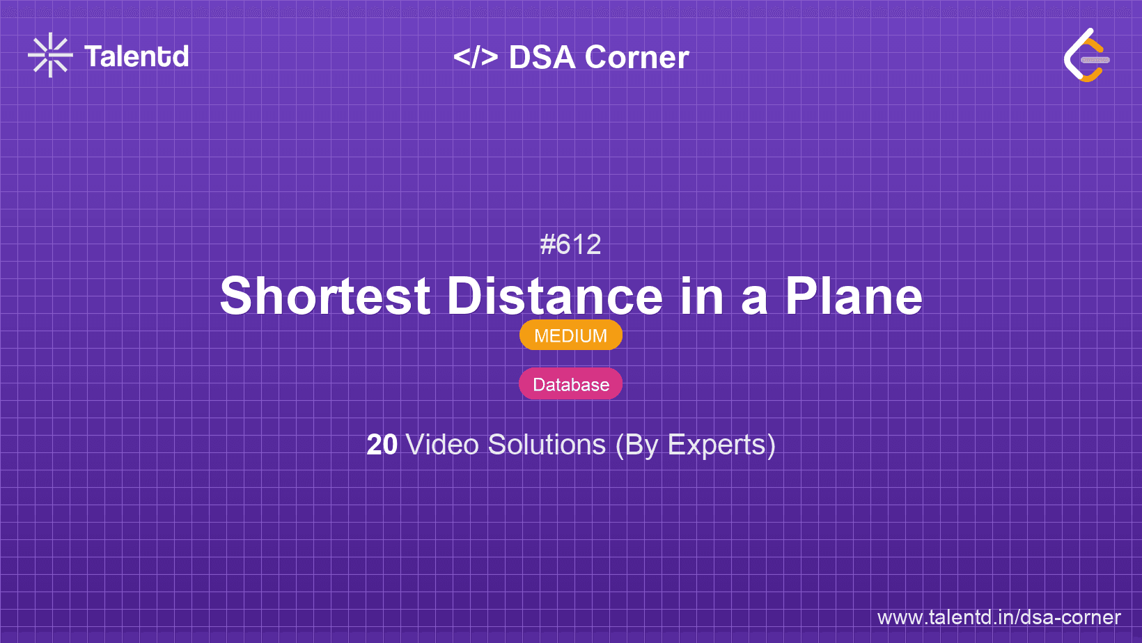 Problem visualization for Shortest Distance in a Plane
