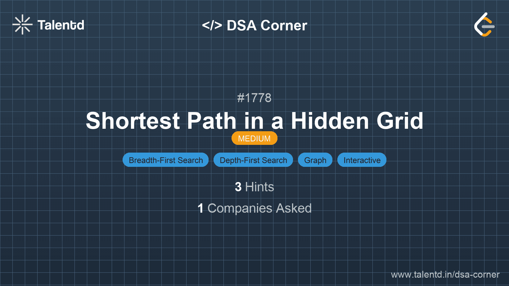 Problem visualization for Shortest Path in a Hidden Grid