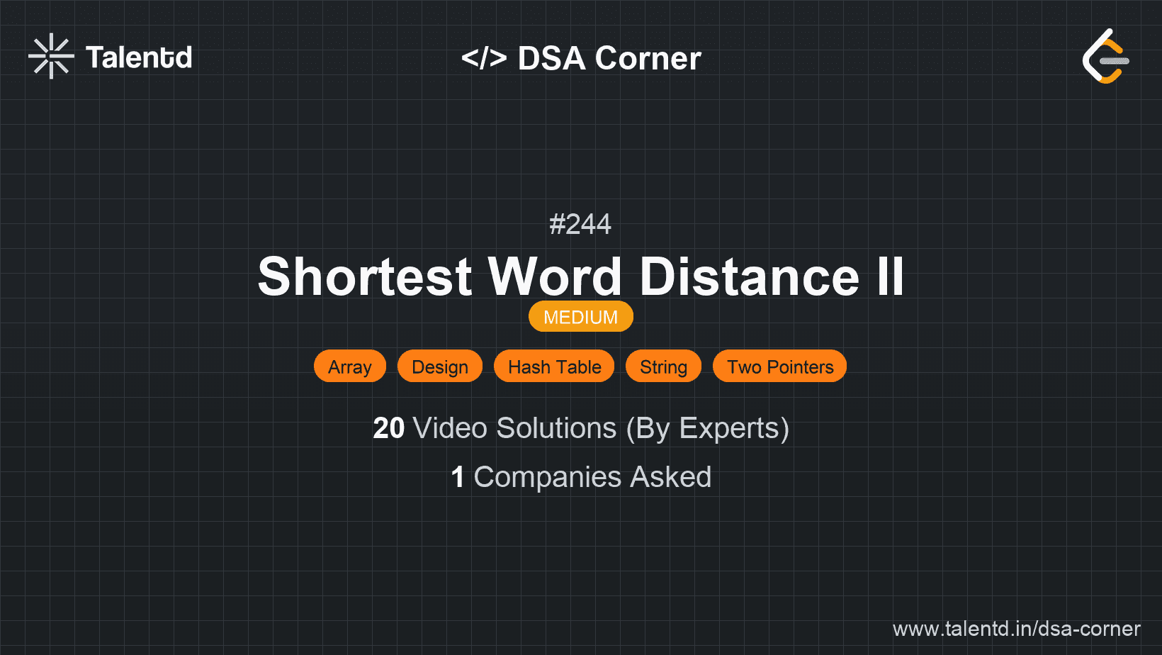 Problem visualization for Shortest Word Distance II