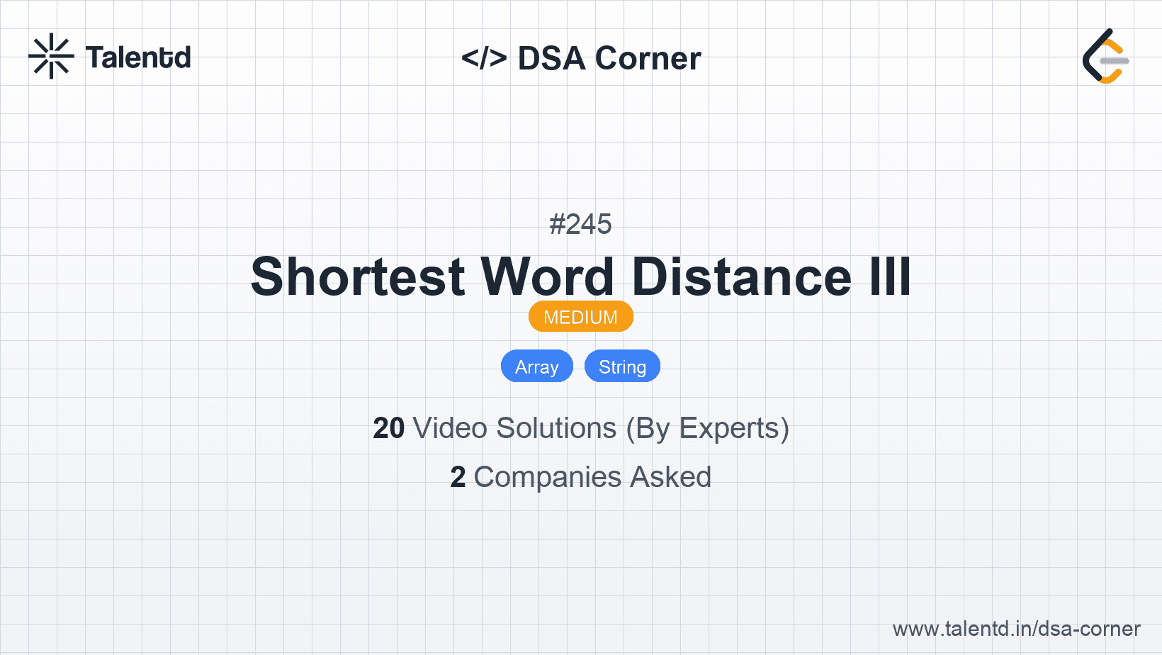 Problem visualization for Shortest Word Distance III