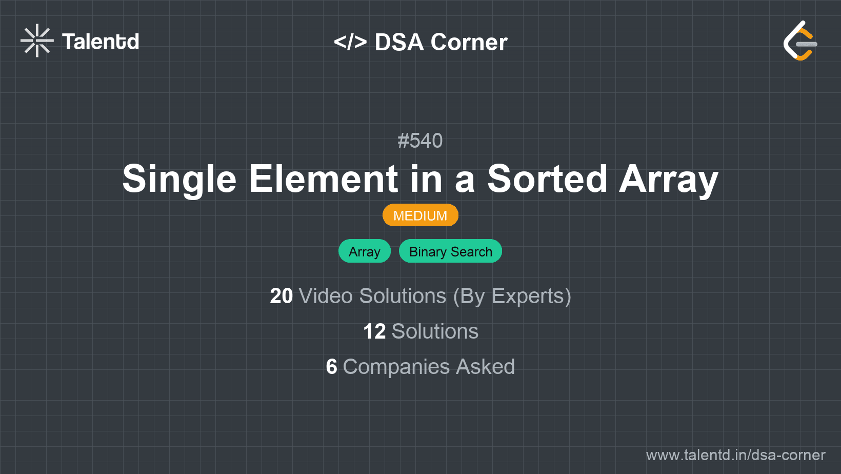 Problem visualization for Single Element in a Sorted Array