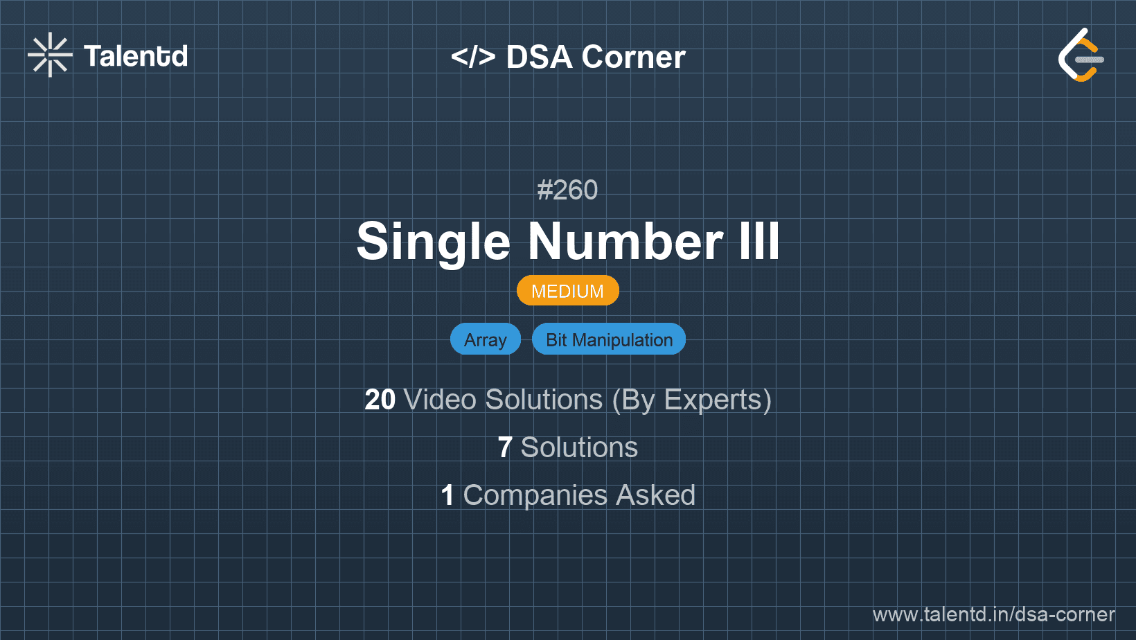 Problem visualization for Single Number III