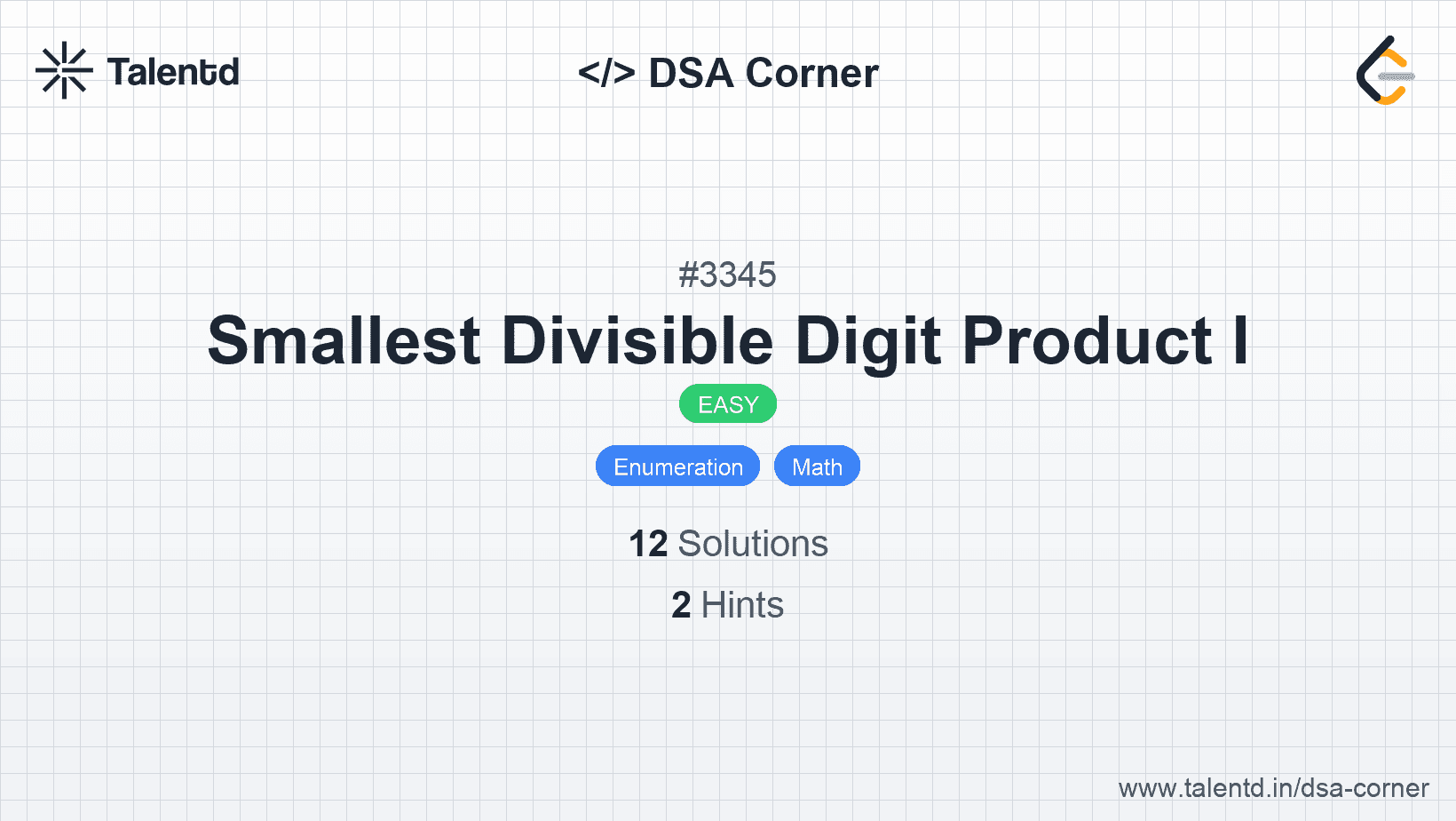 Problem visualization for Smallest Divisible Digit Product I