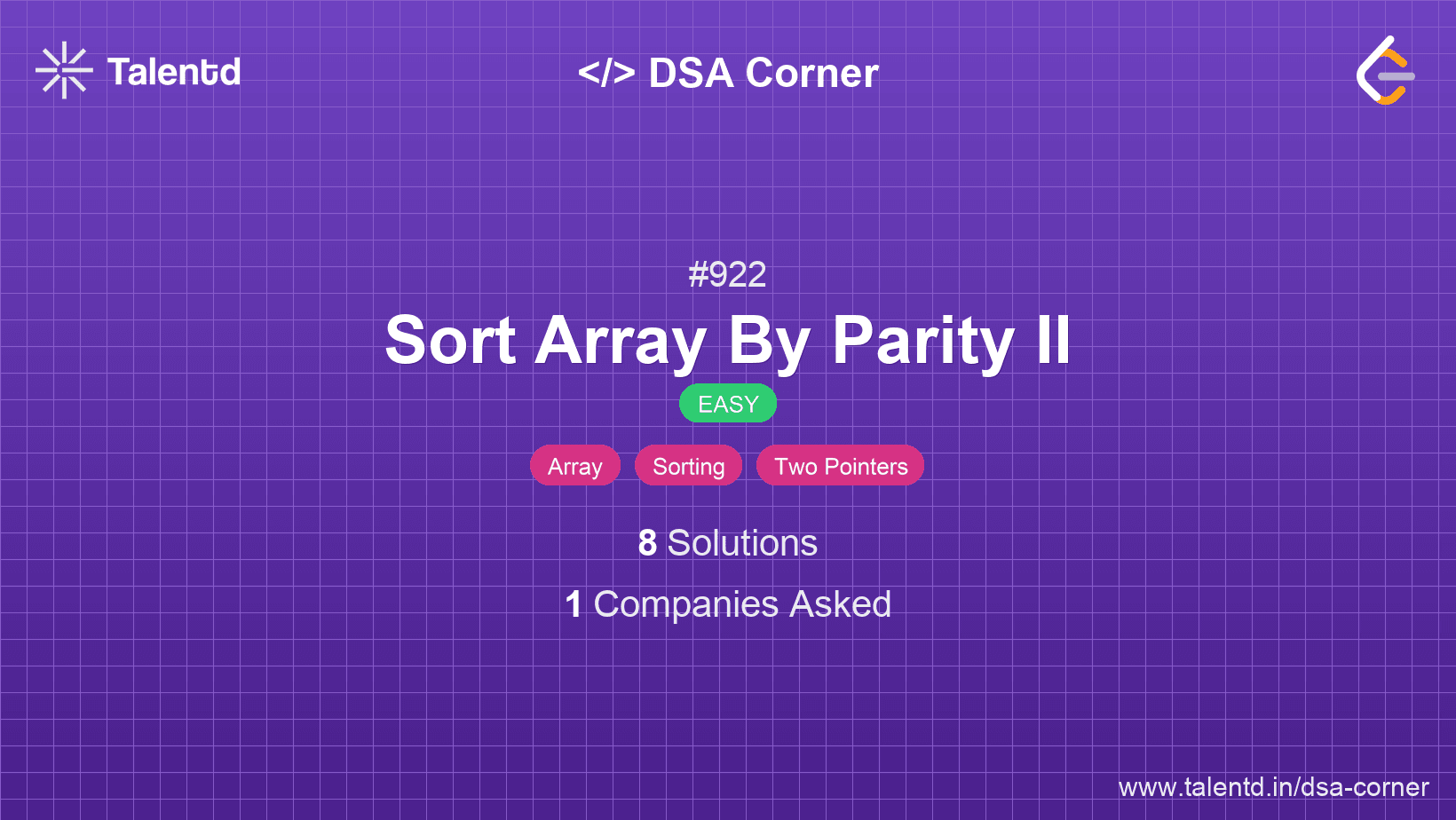 Problem visualization for Sort Array By Parity II