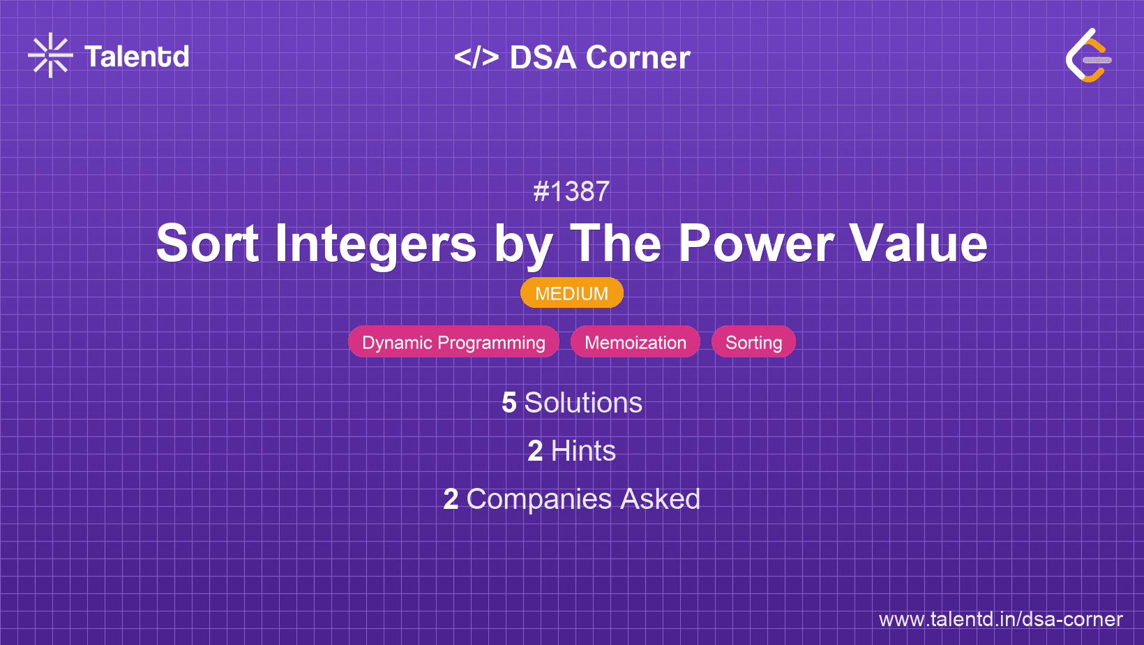 Problem visualization for Sort Integers by The Power Value