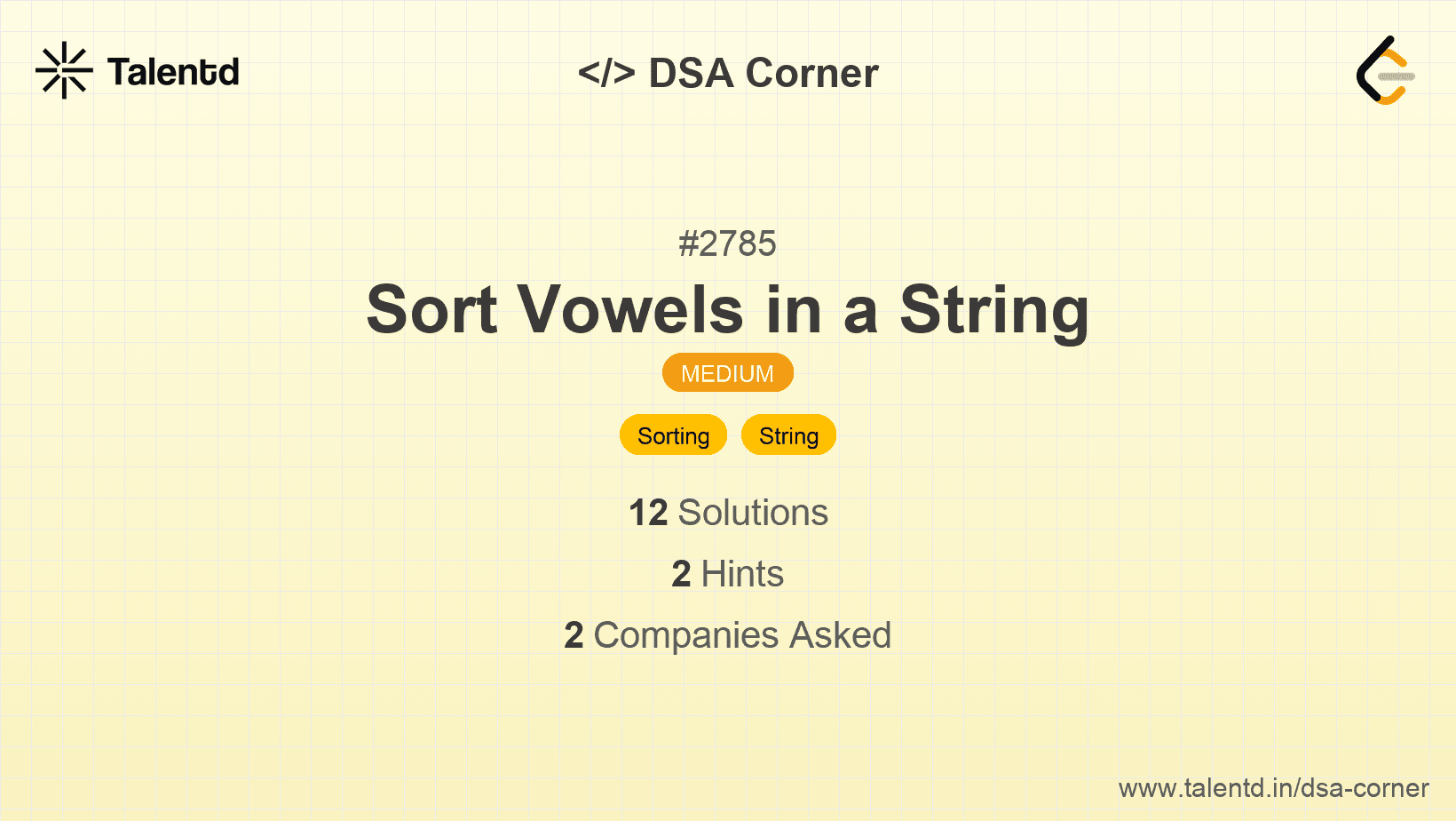 Problem visualization for Sort Vowels in a String
