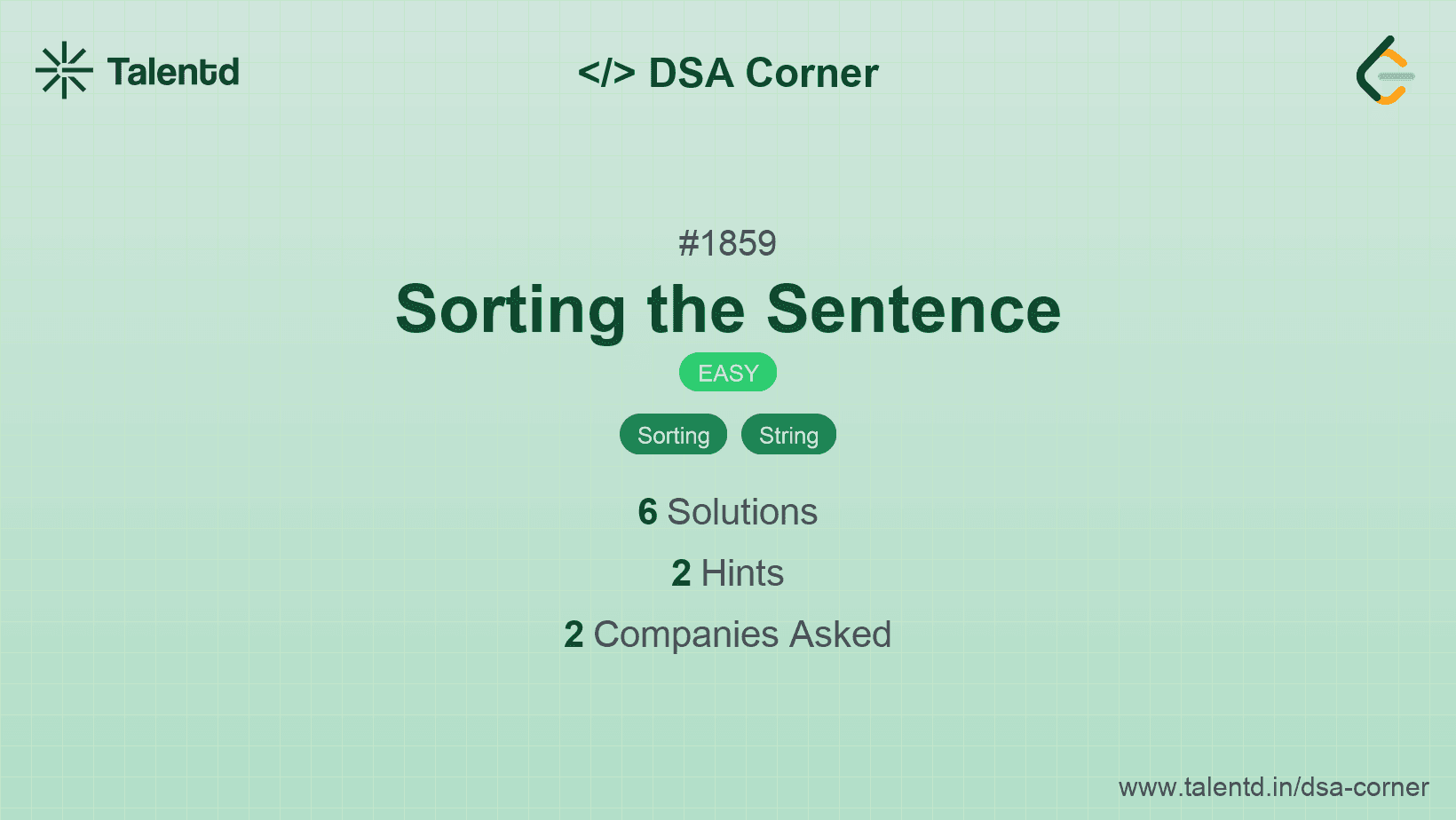 Problem visualization for Sorting the Sentence