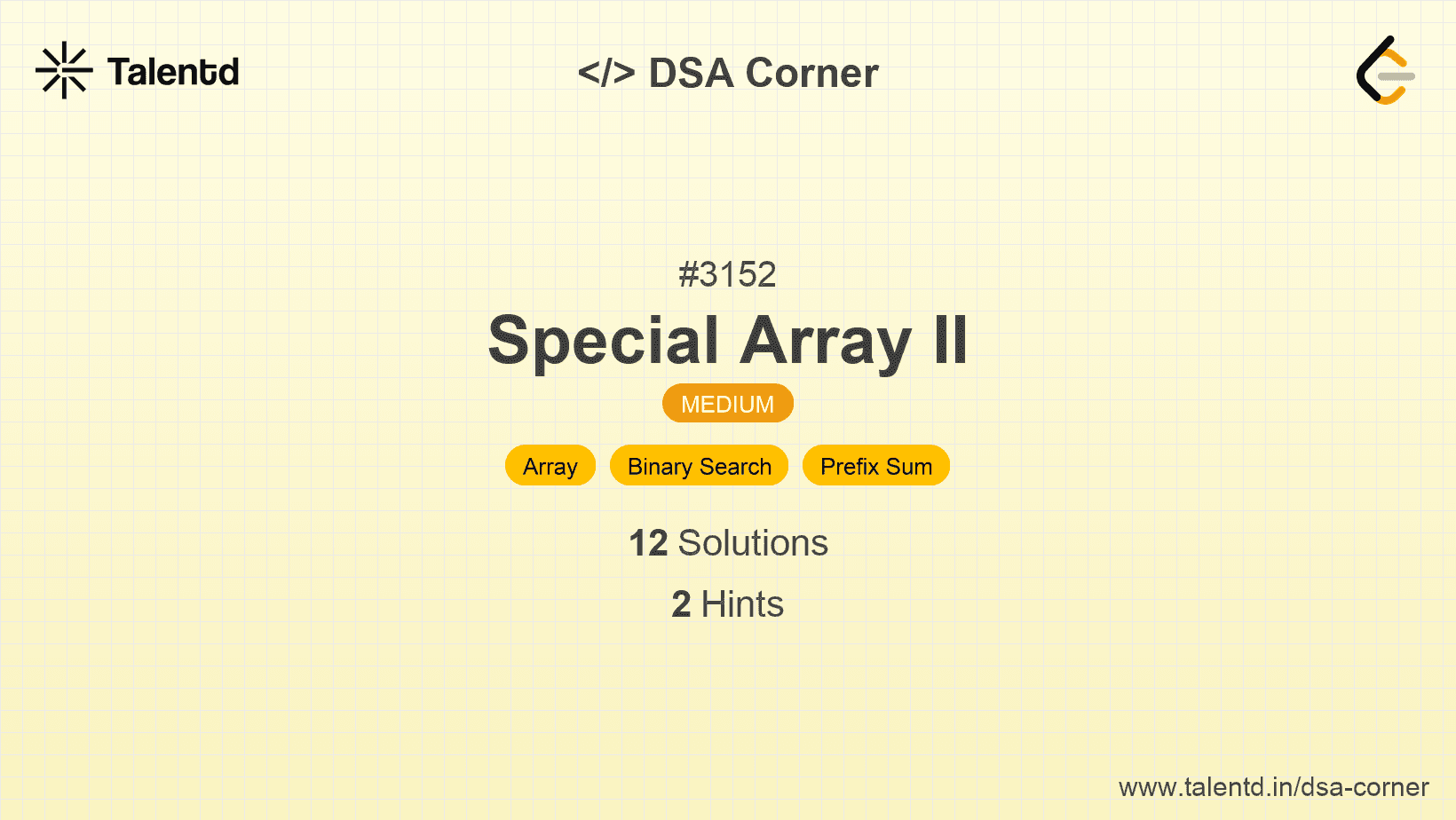 Problem visualization for Special Array II