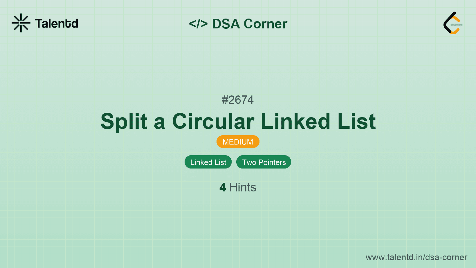 Problem visualization for Split a Circular Linked List