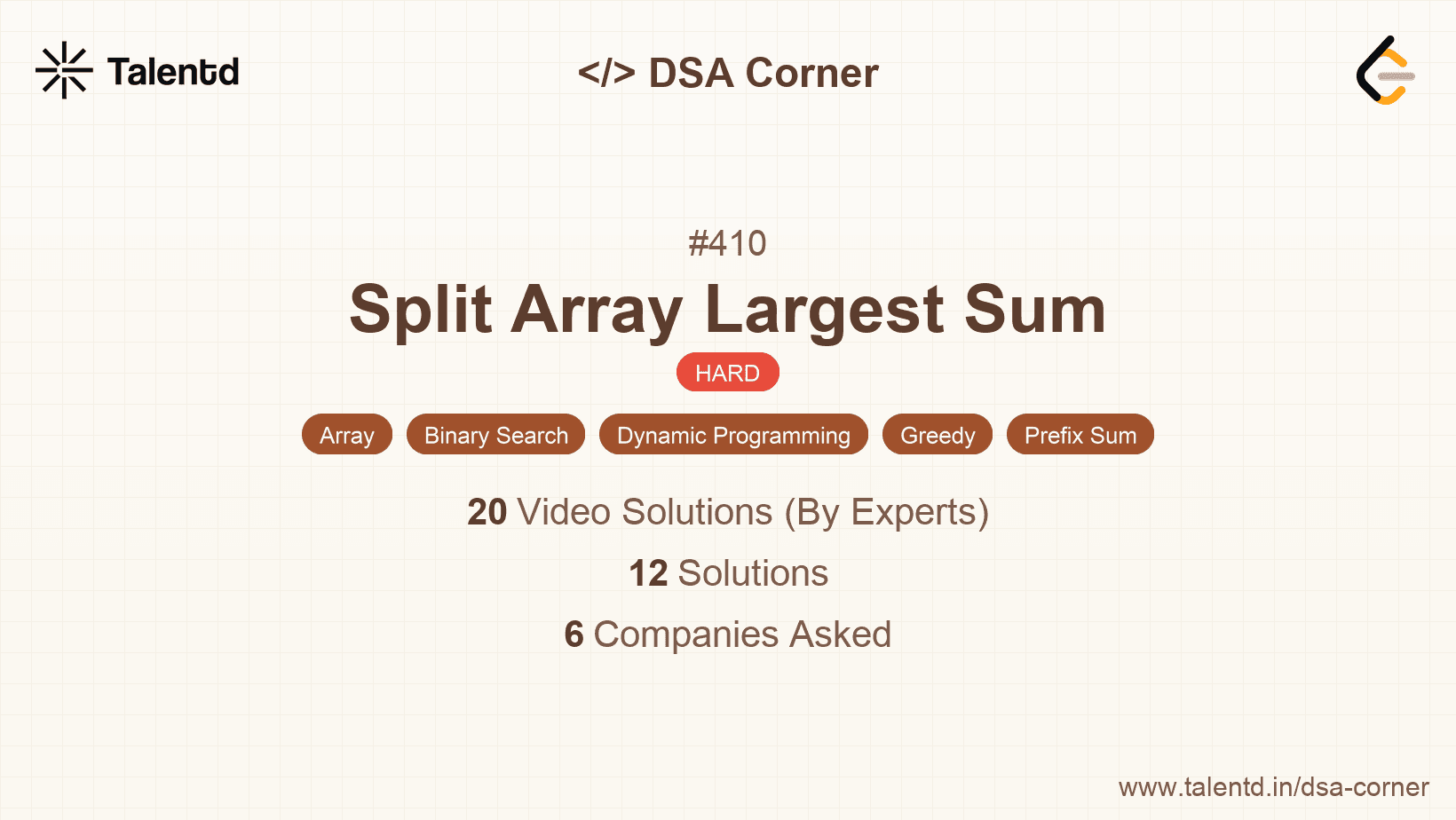 Problem visualization for Split Array Largest Sum