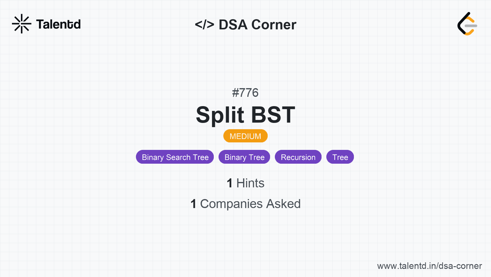 Problem visualization for Split BST
