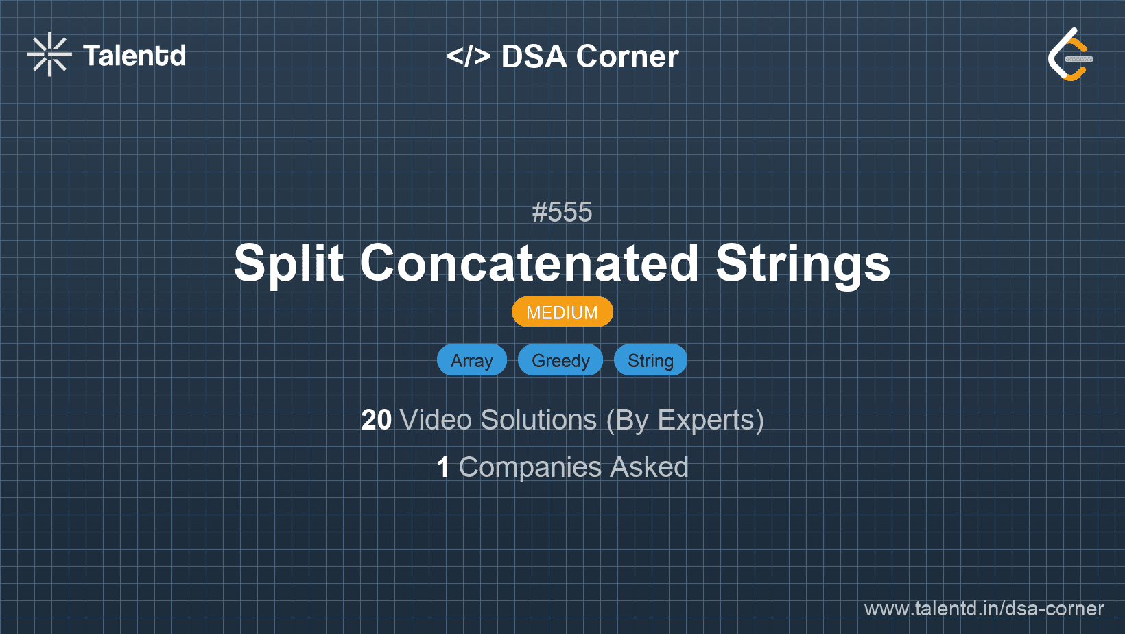 Problem visualization for Split Concatenated Strings