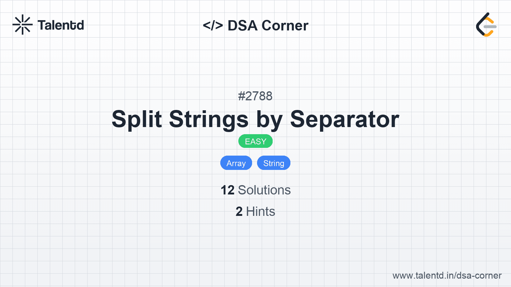 Problem visualization for Split Strings by Separator