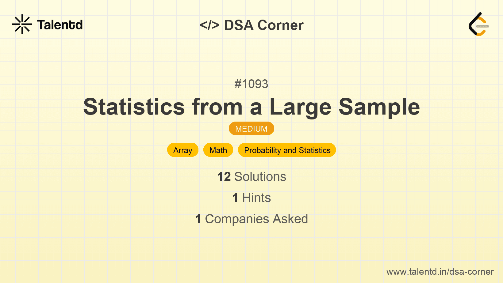 Problem visualization for Statistics from a Large Sample