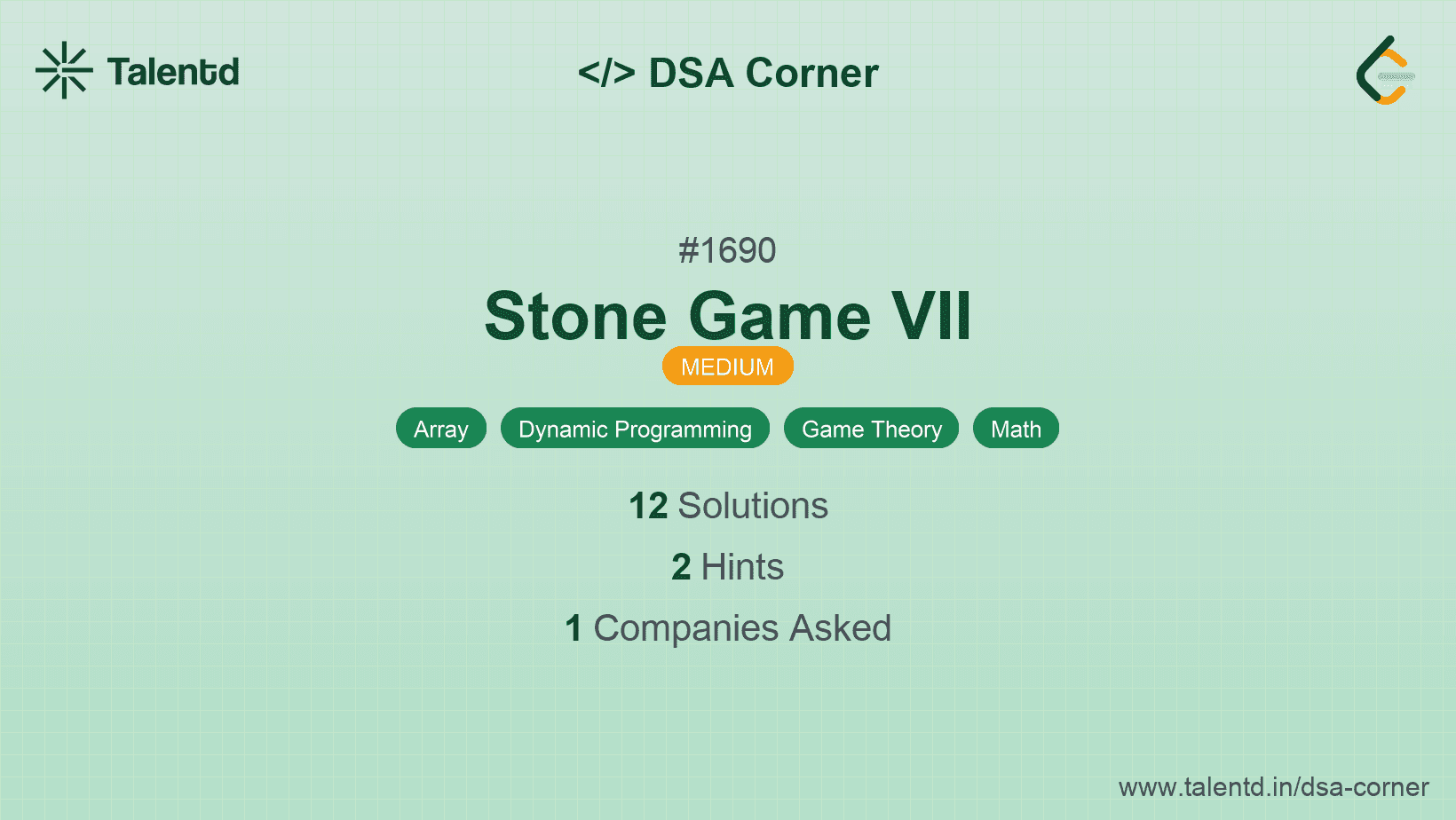 Problem visualization for Stone Game VII