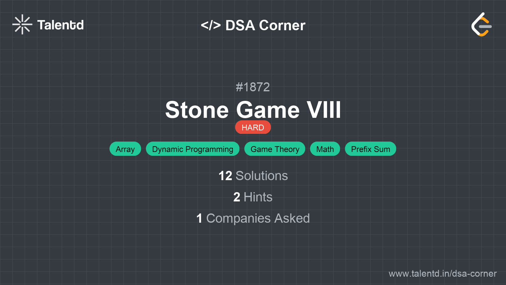 Problem visualization for Stone Game VIII