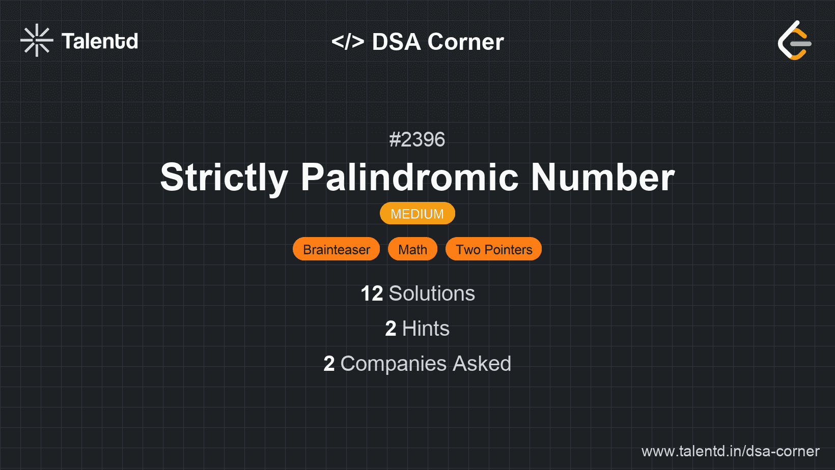 Problem visualization for Strictly Palindromic Number