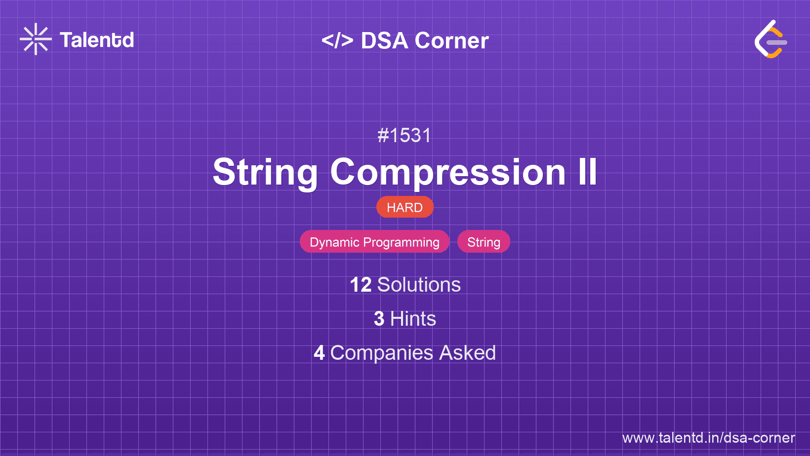 Problem visualization for String Compression II