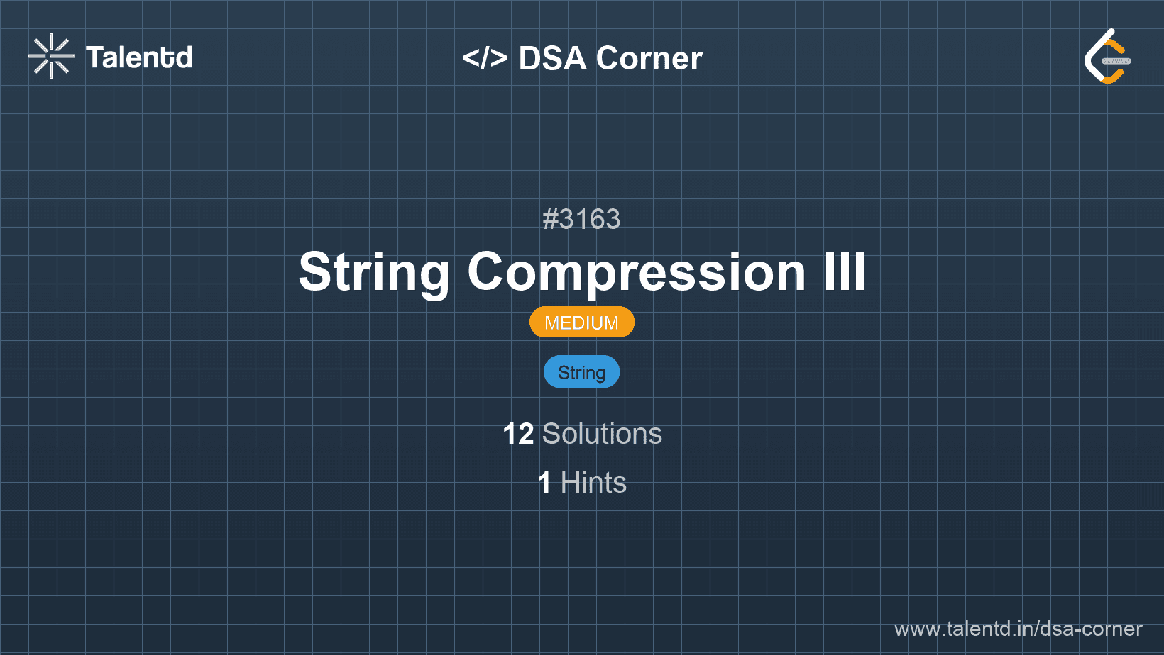 Problem visualization for String Compression III