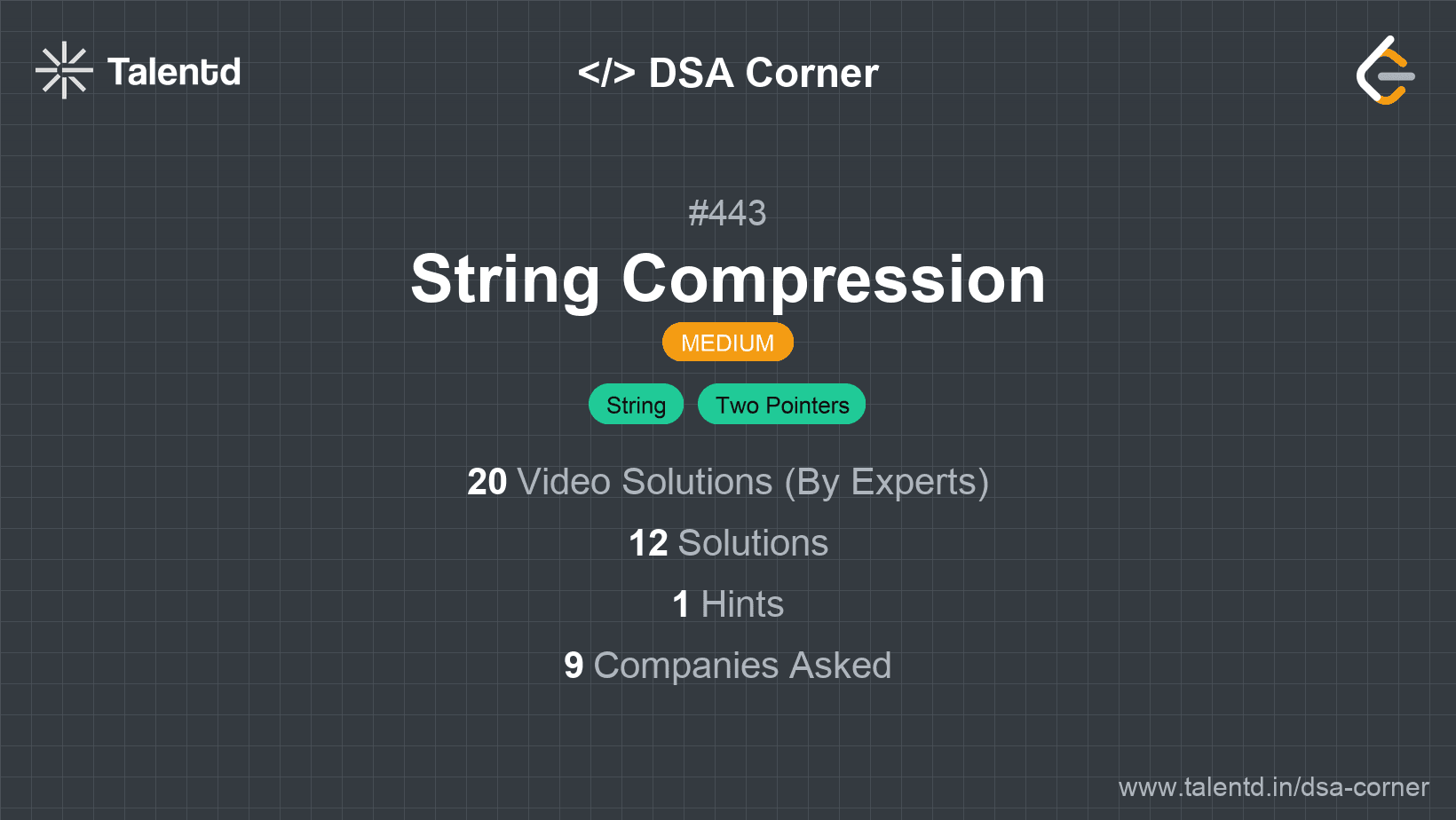 Problem visualization for String Compression