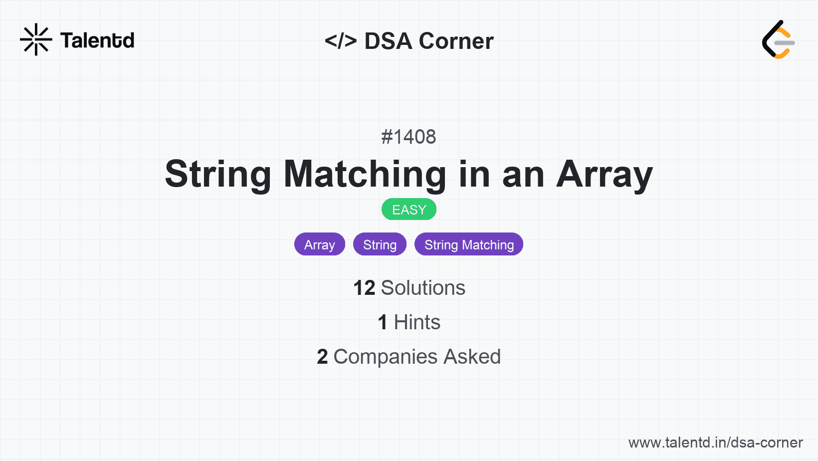 Problem visualization for String Matching in an Array