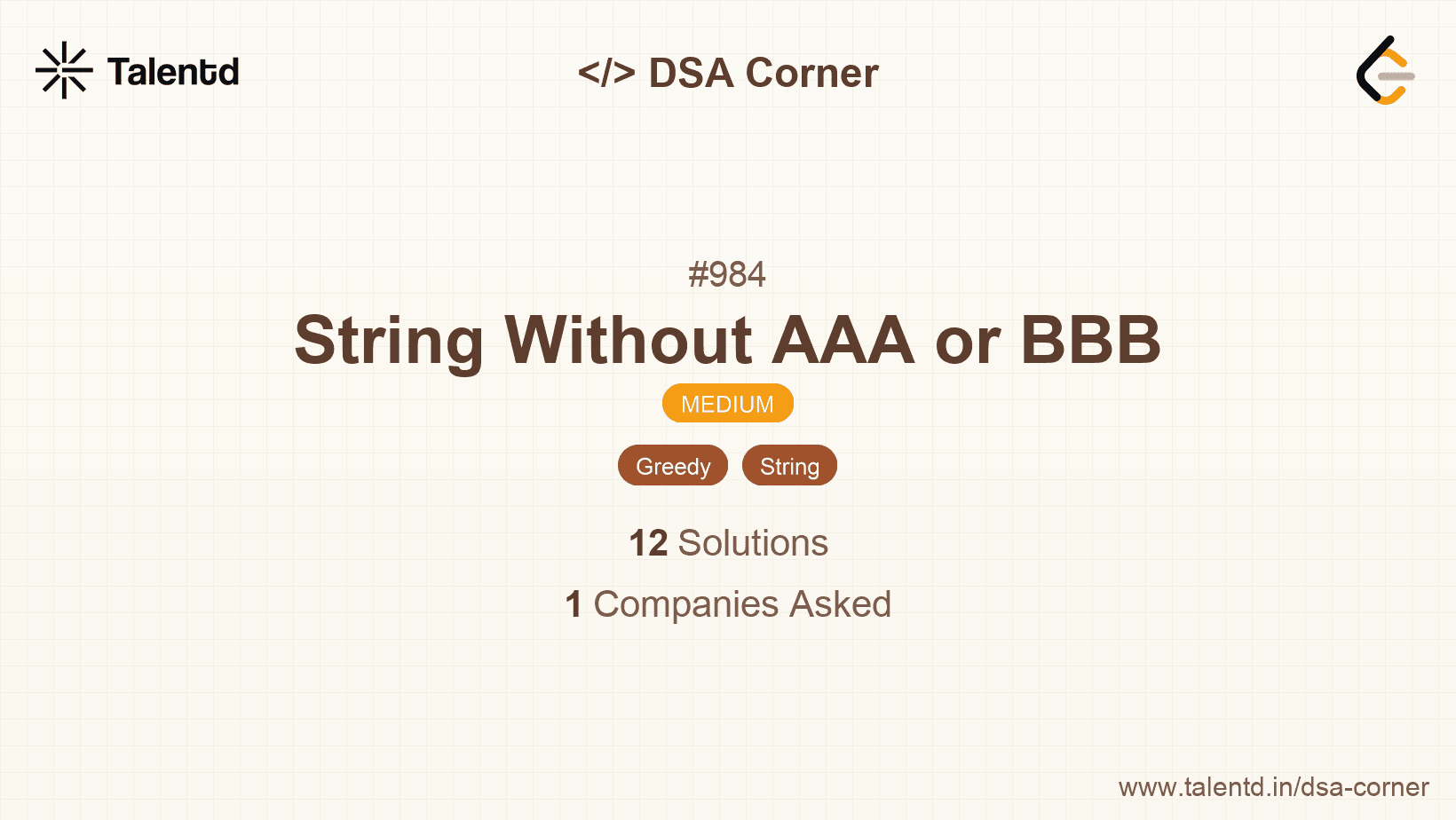 Problem visualization for String Without AAA or BBB