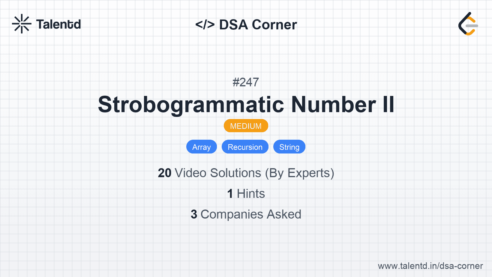 Problem visualization for Strobogrammatic Number II