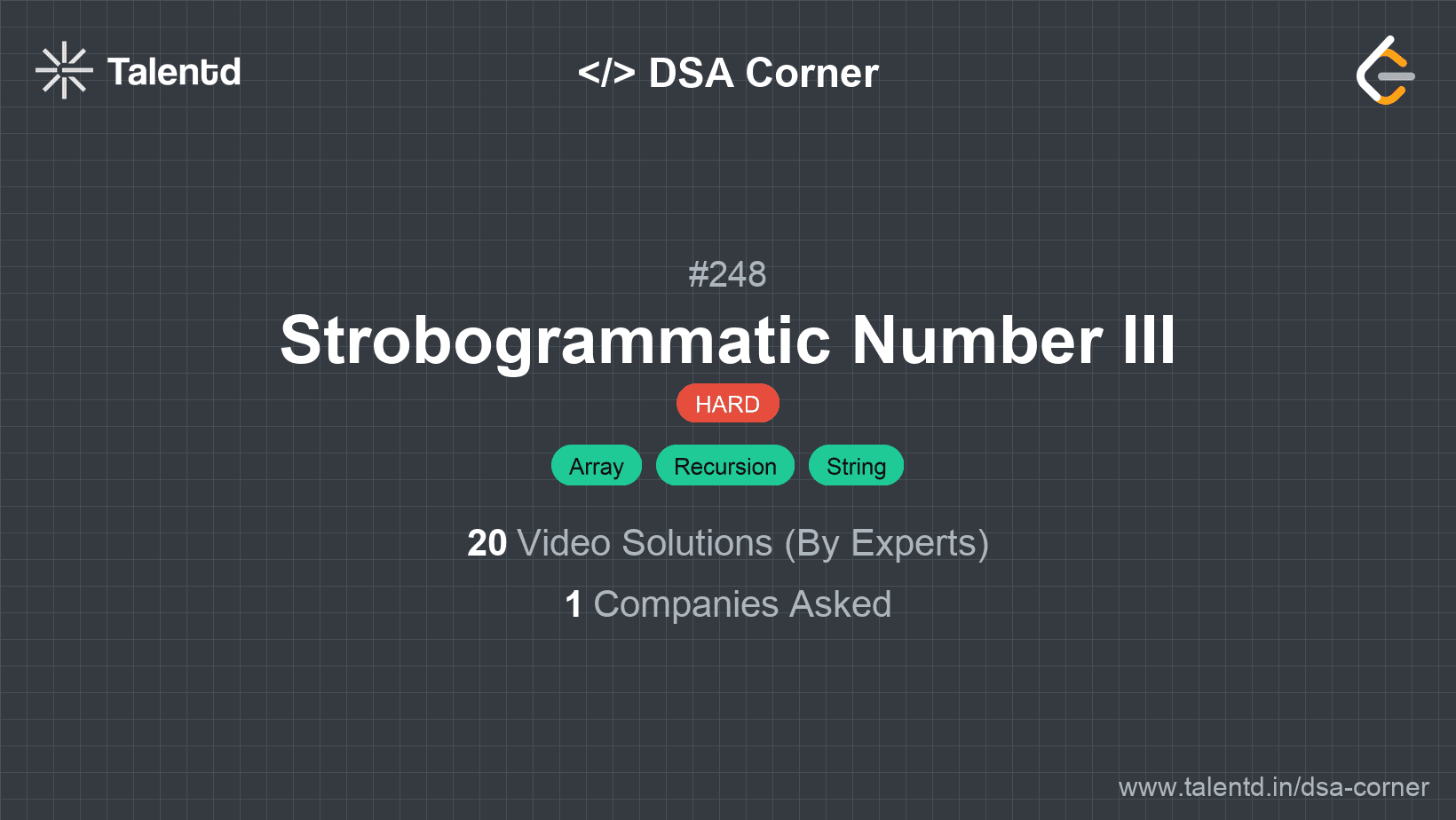 Problem visualization for Strobogrammatic Number III
