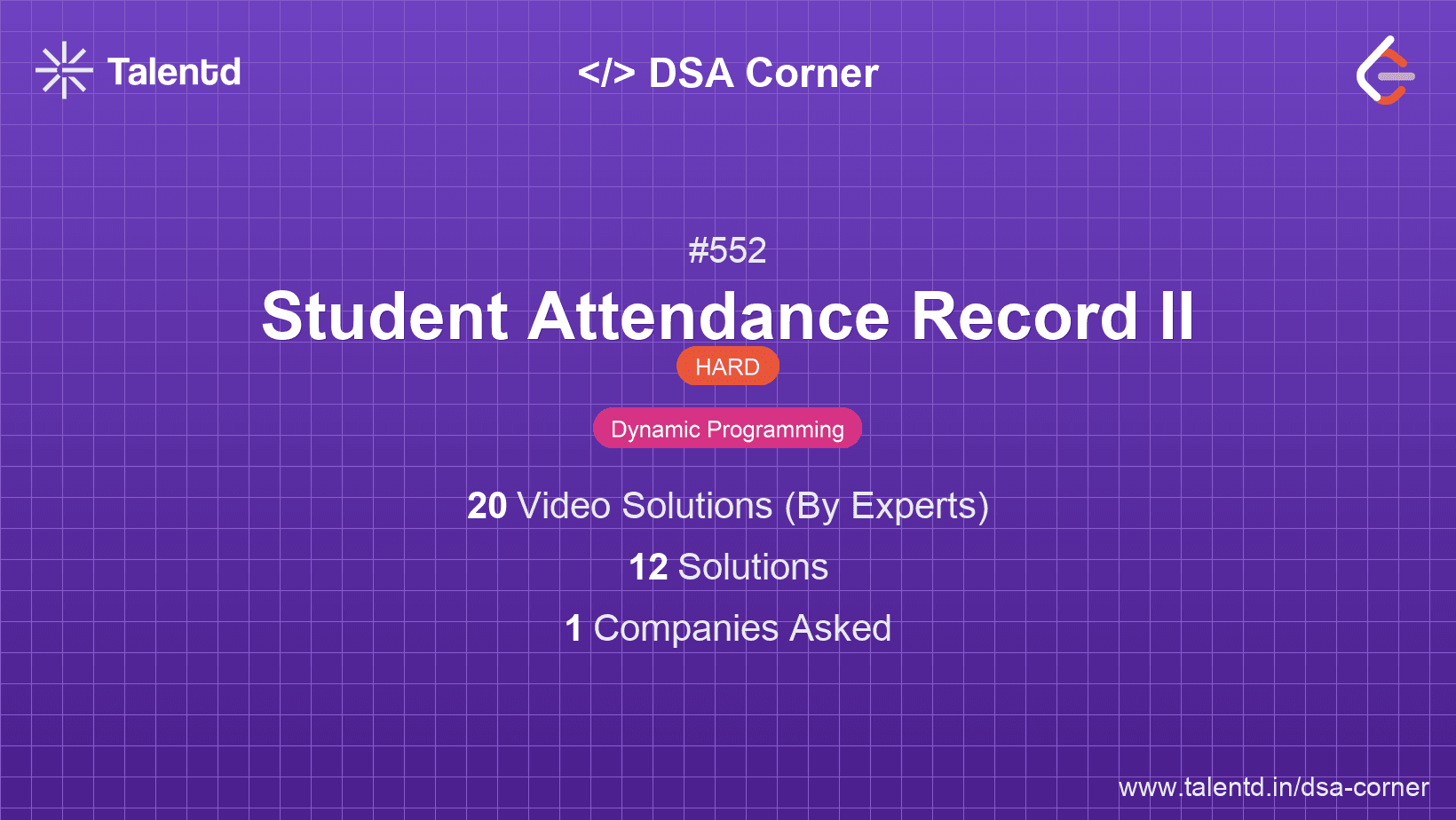 Problem visualization for Student Attendance Record II