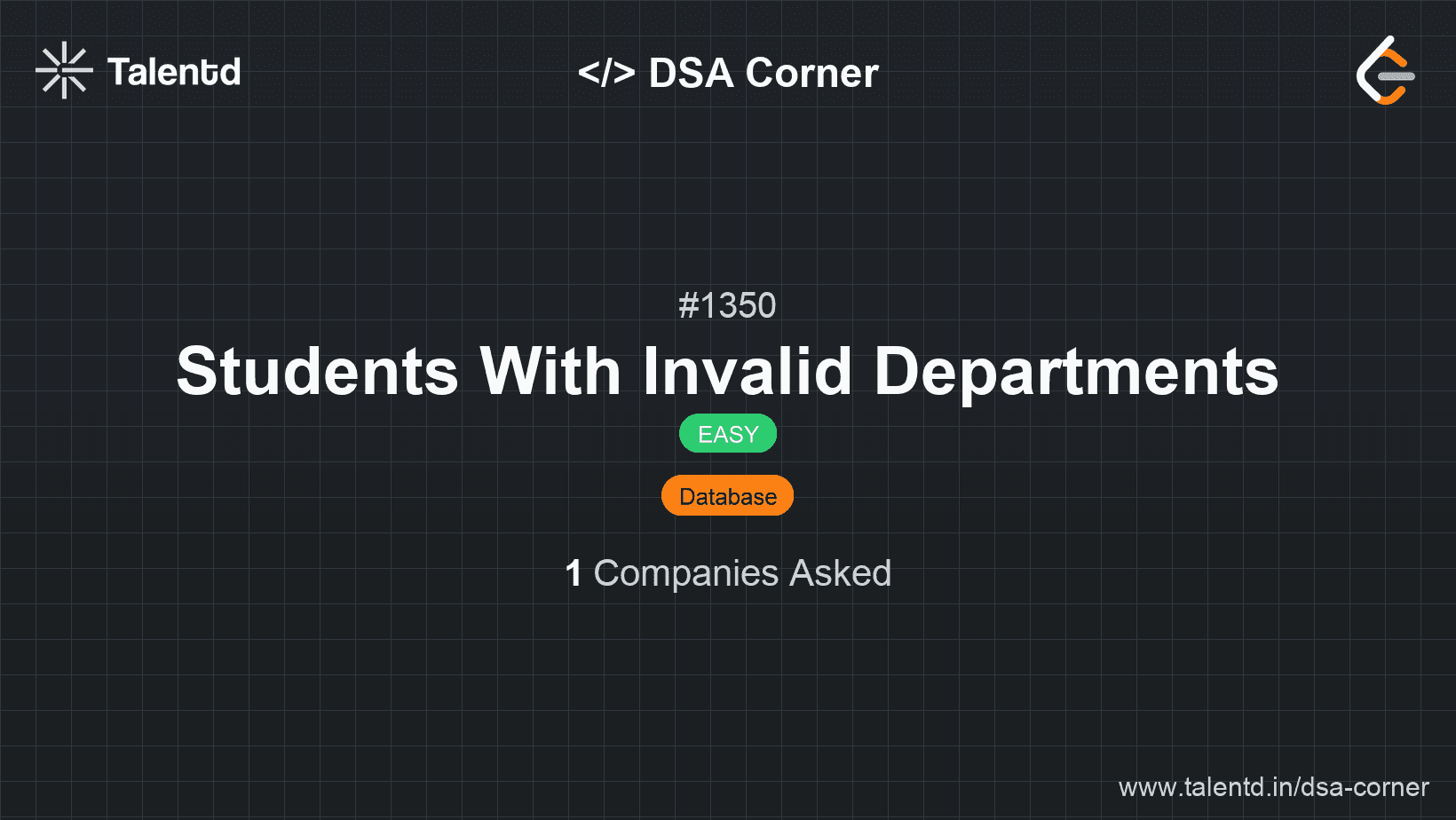 Problem visualization for Students With Invalid Departments