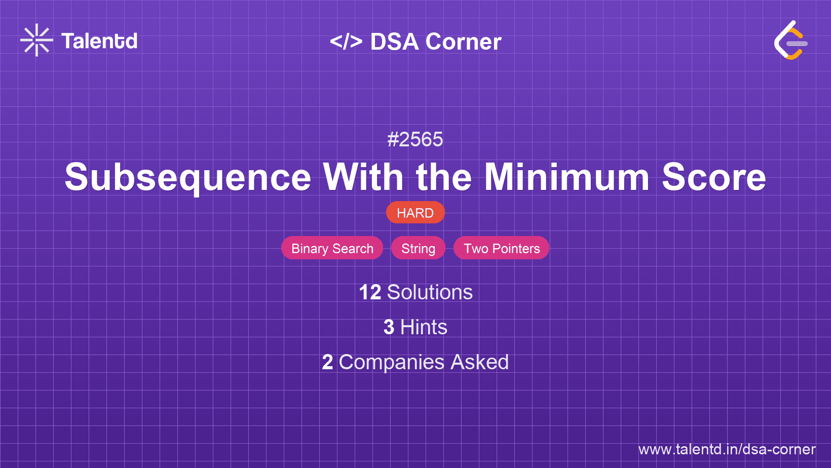 Problem visualization for Subsequence With the Minimum Score