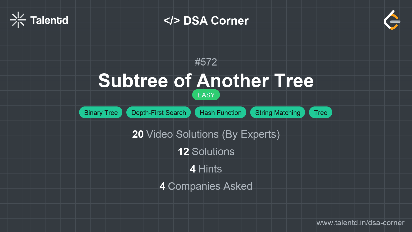 Problem visualization for Subtree of Another Tree