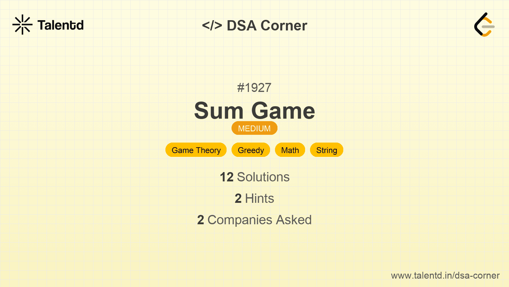 Problem visualization for Sum Game