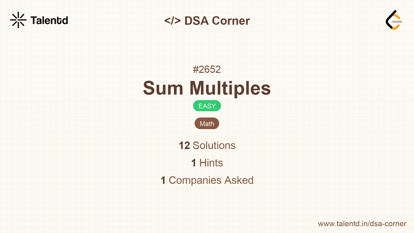 Problem visualization for Sum Multiples