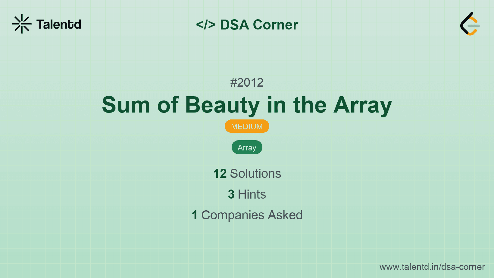 Problem visualization for Sum of Beauty in the Array