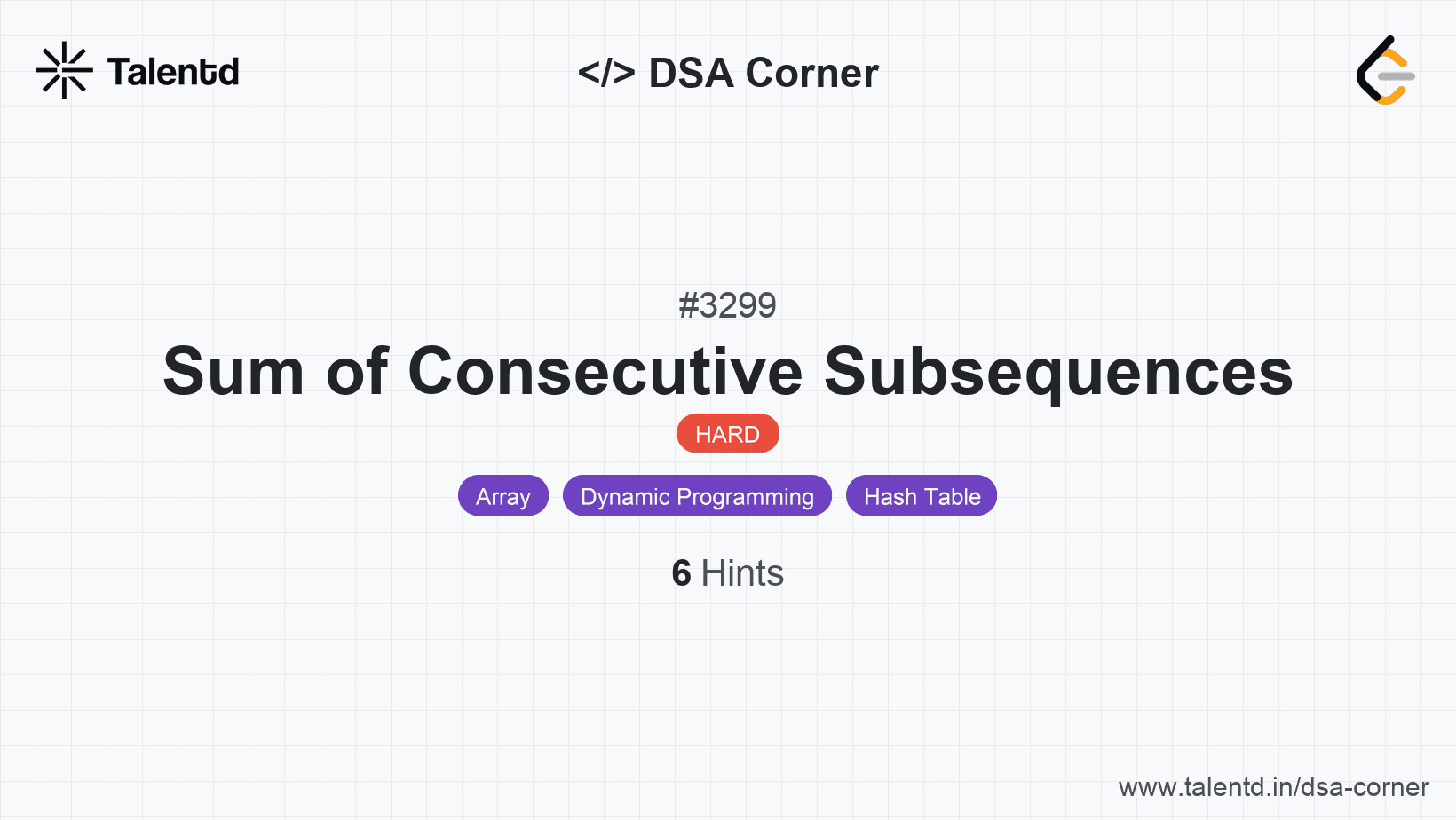 Problem visualization for Sum of Consecutive Subsequences