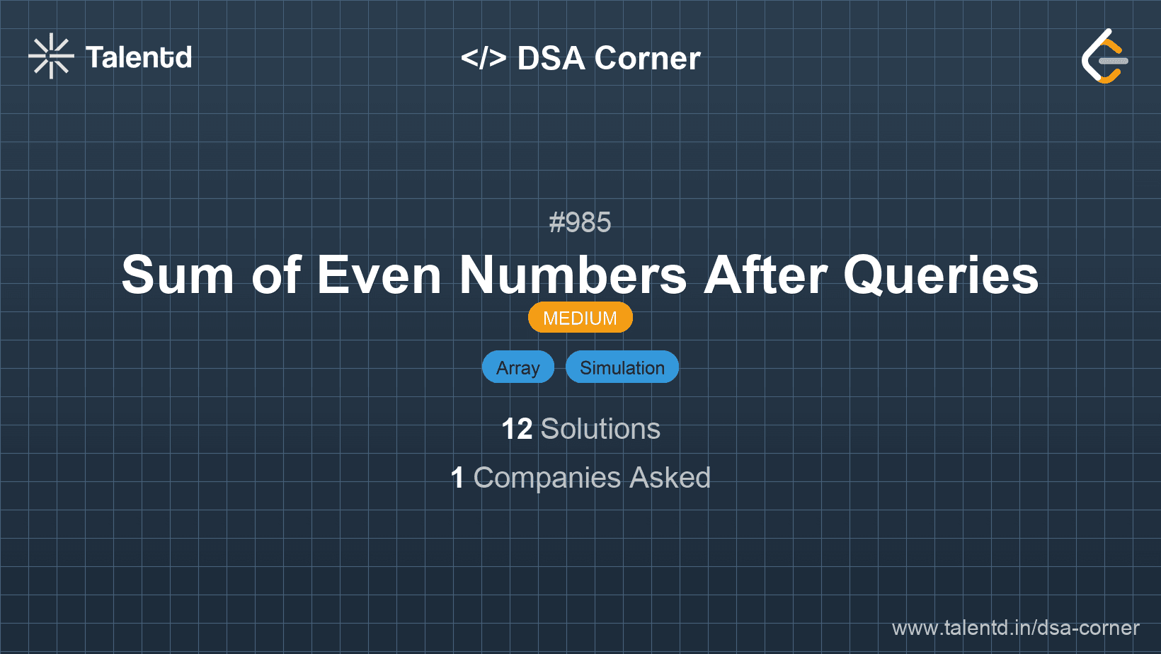 Problem visualization for Sum of Even Numbers After Queries