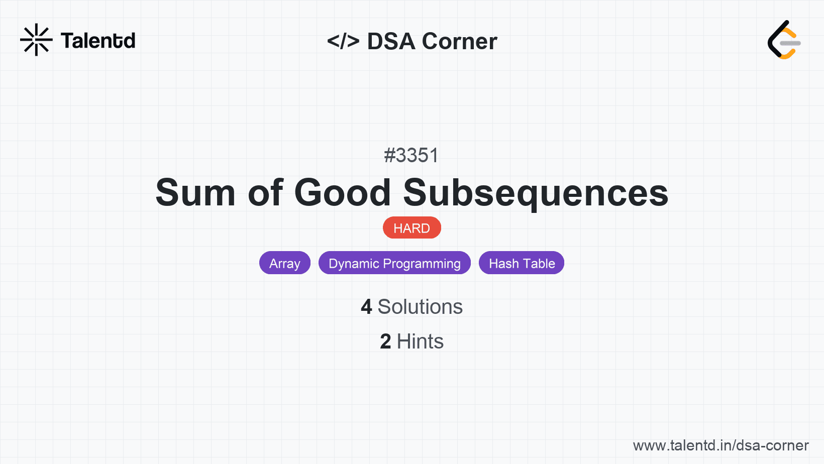 Problem visualization for Sum of Good Subsequences