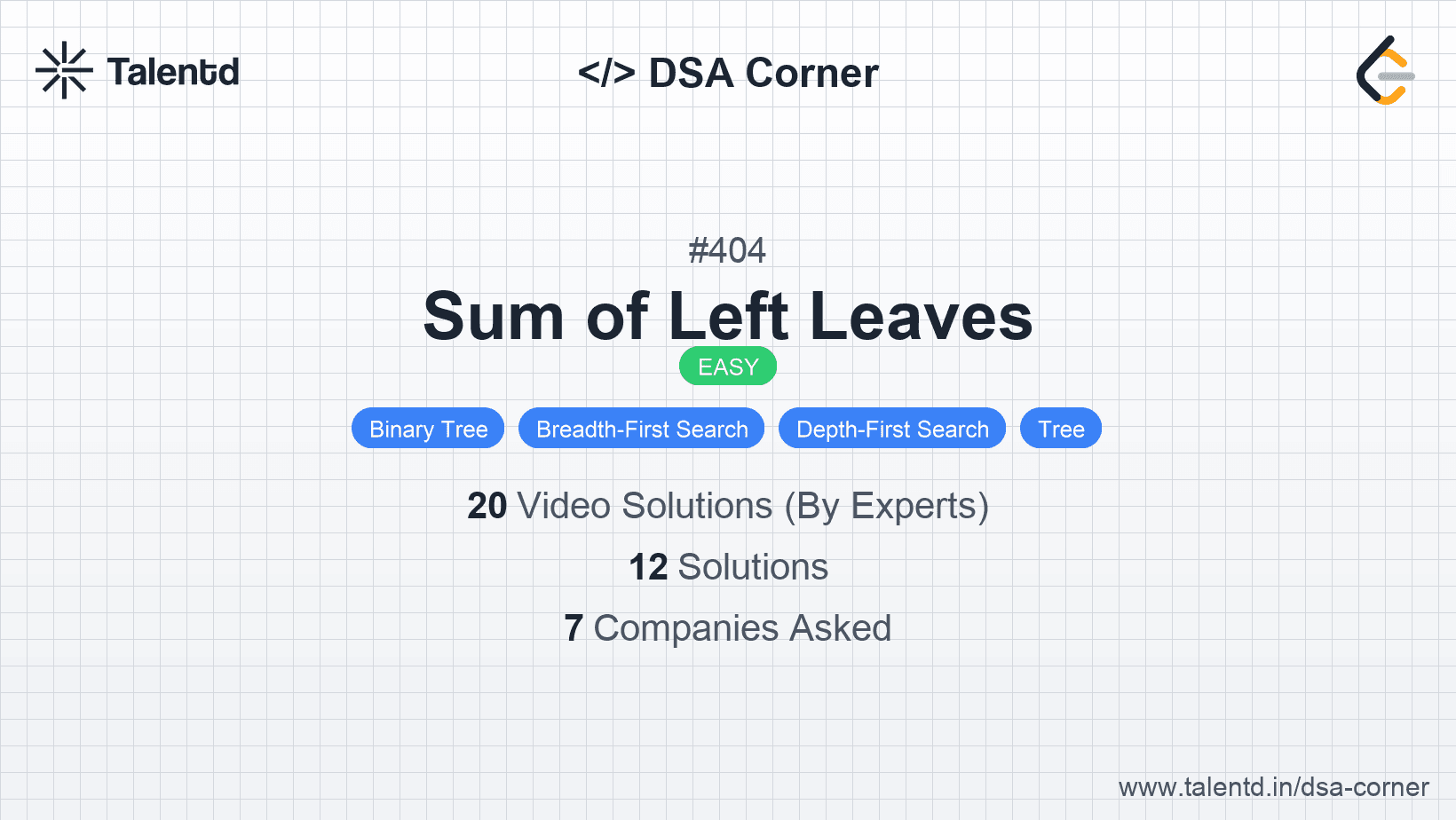 Problem visualization for Sum of Left Leaves