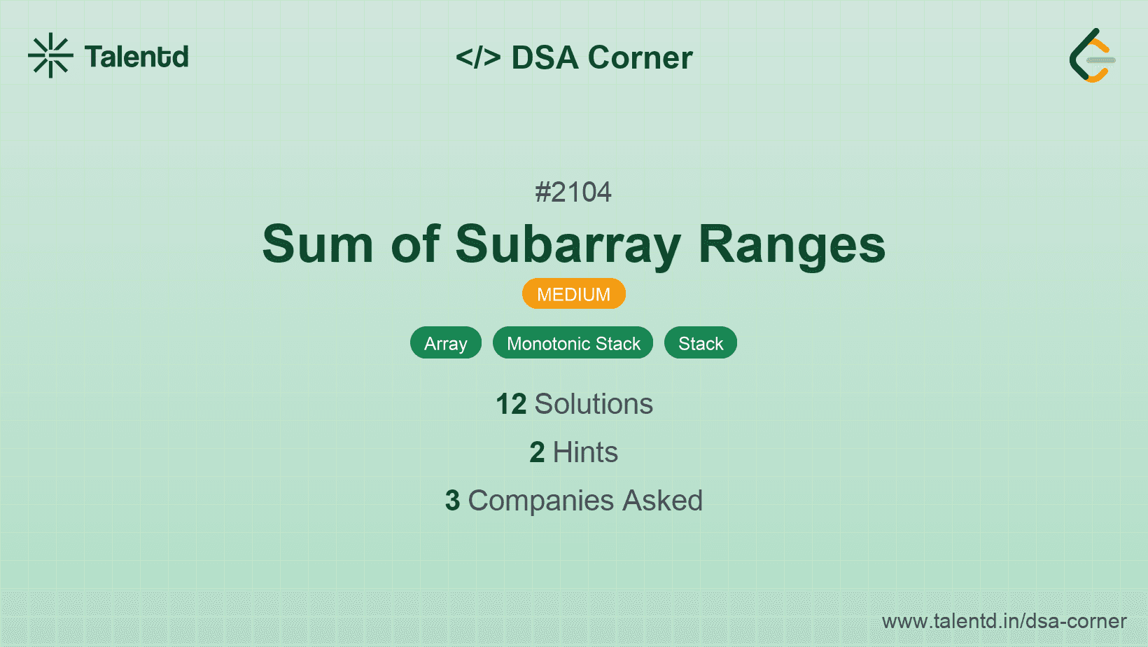 Problem visualization for Sum of Subarray Ranges
