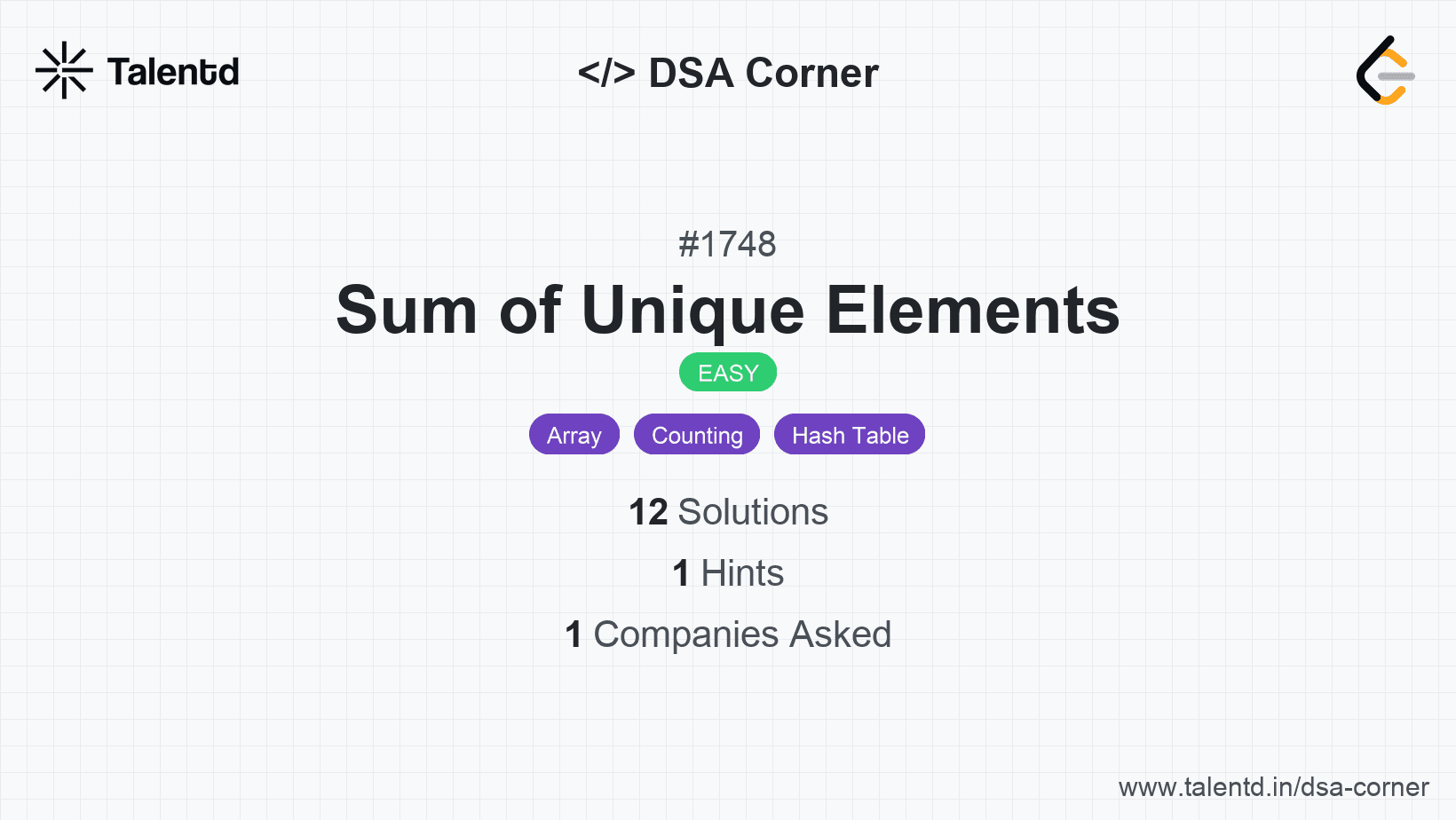 Problem visualization for Sum of Unique Elements