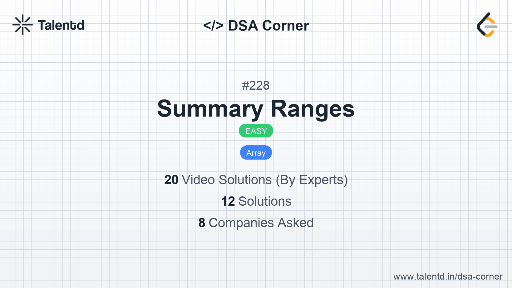 Problem visualization for Summary Ranges