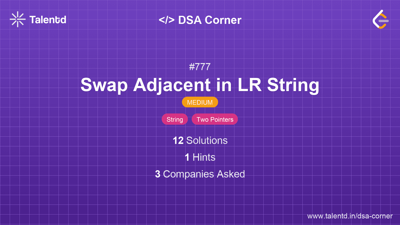 Problem visualization for Swap Adjacent in LR String