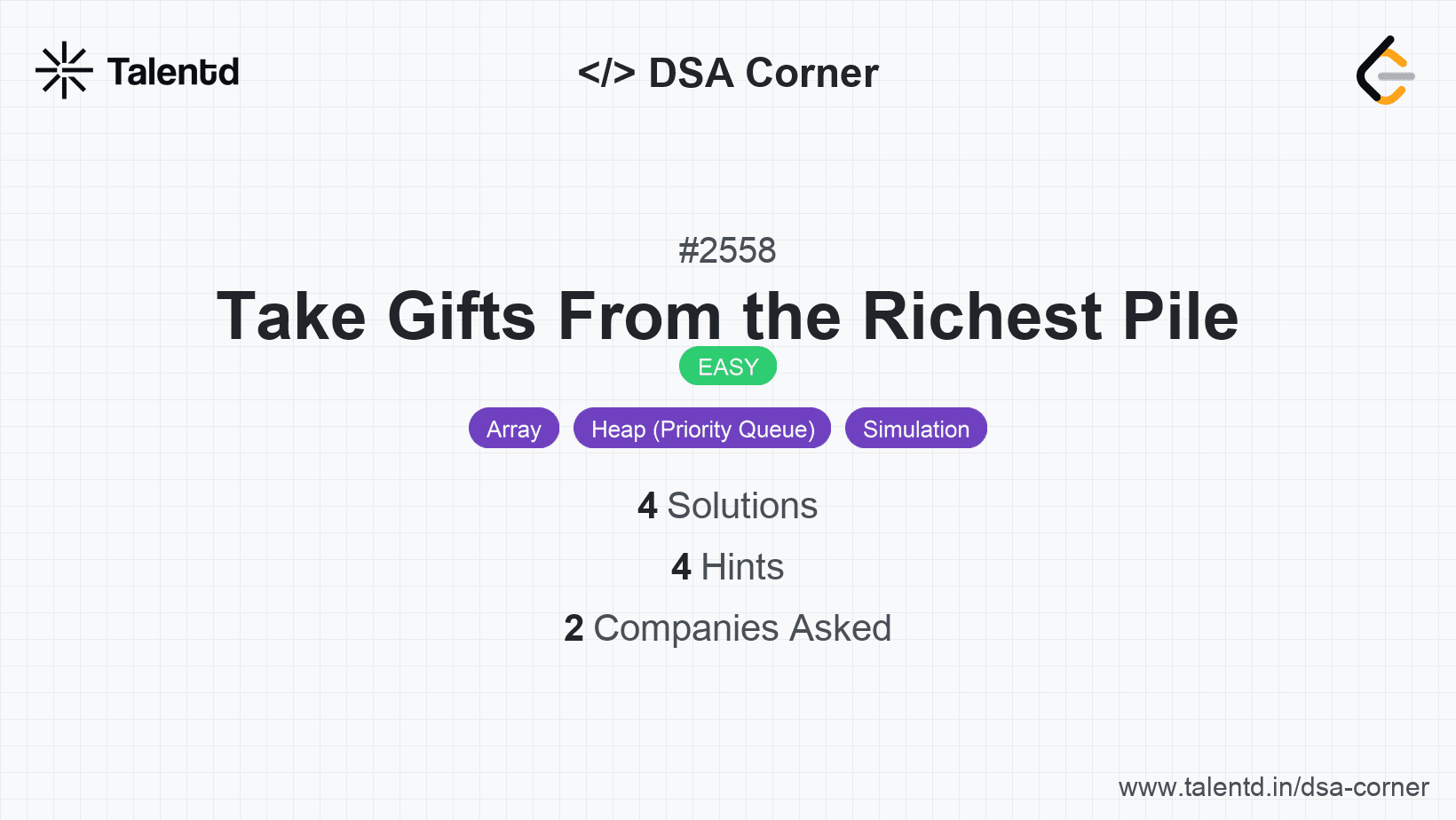 Problem visualization for Take Gifts From the Richest Pile