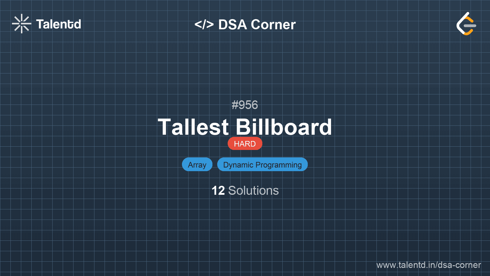 Problem visualization for Tallest Billboard